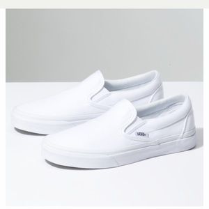 White slip-on Vans